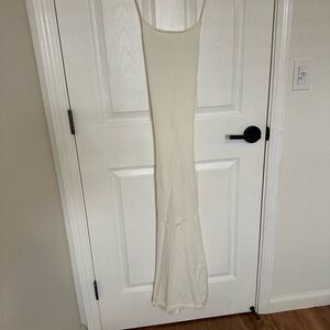 Elegant Backless Ivory Maxi Dress